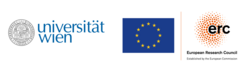 Logo (as a figurative mark) of the University of Vienna and of the European Research Council (ERC). 